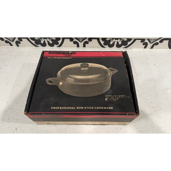 Scanpan 2001+ Other - VTG Scanpan 2001+ Covered Low Dutch Oven 5 1/2 Quart Titanium Non-Stick Denmark